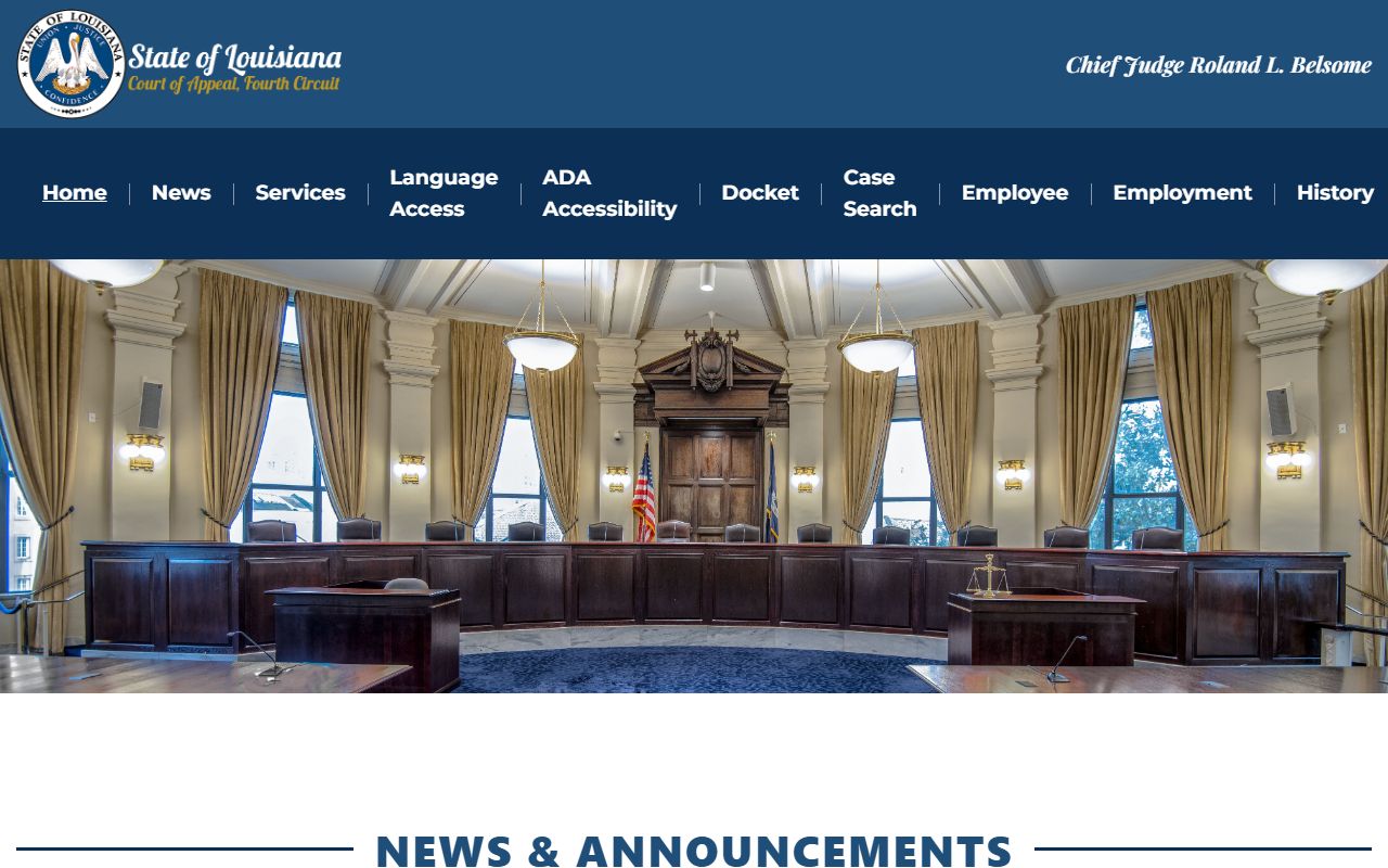 Louisiana Fourth Circuit Court of Appeal home page