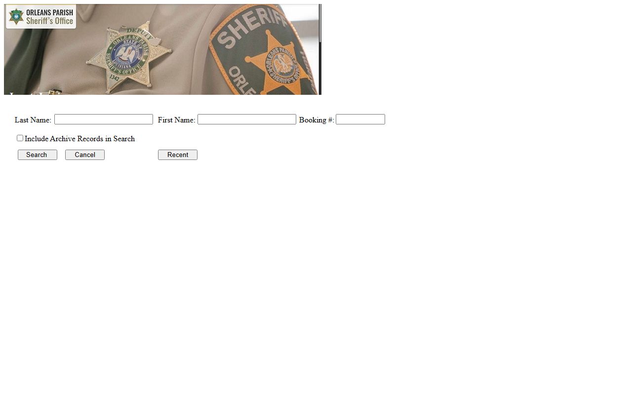 Orleans Parish inmate records OPSO detainee search portal