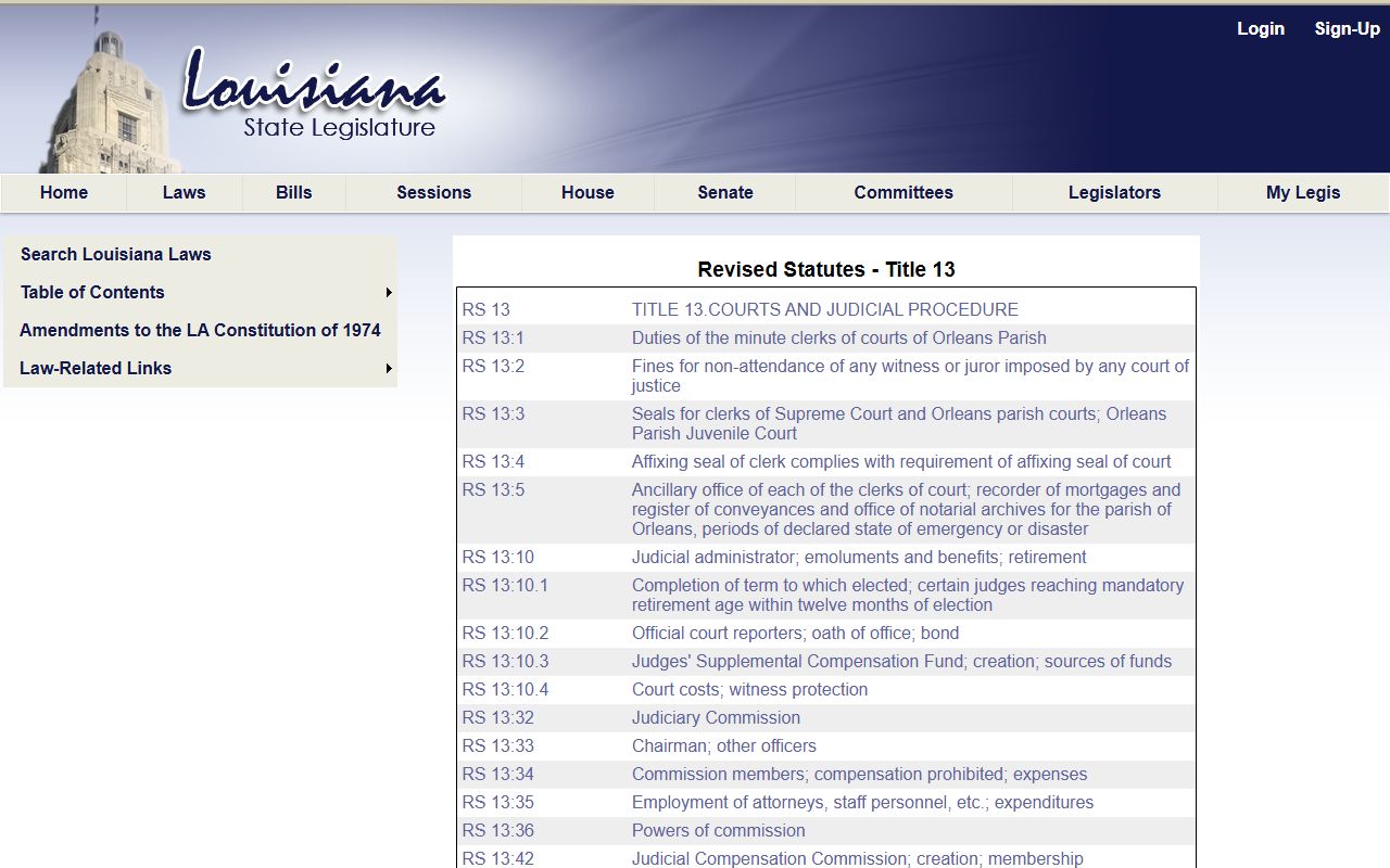 Orleans Parish traffic court records Louisiana court jurisdiction statutes