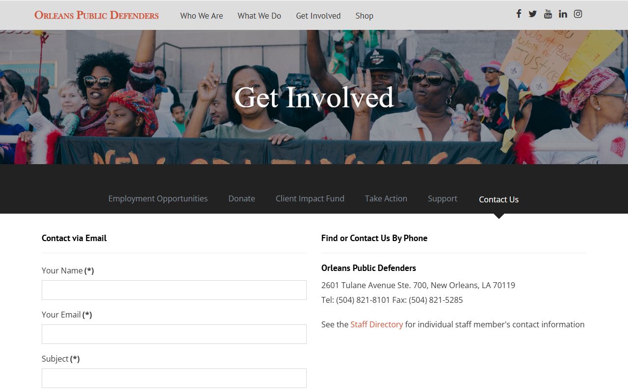 Orleans Parish traffic court records Orleans Public Defenders contact